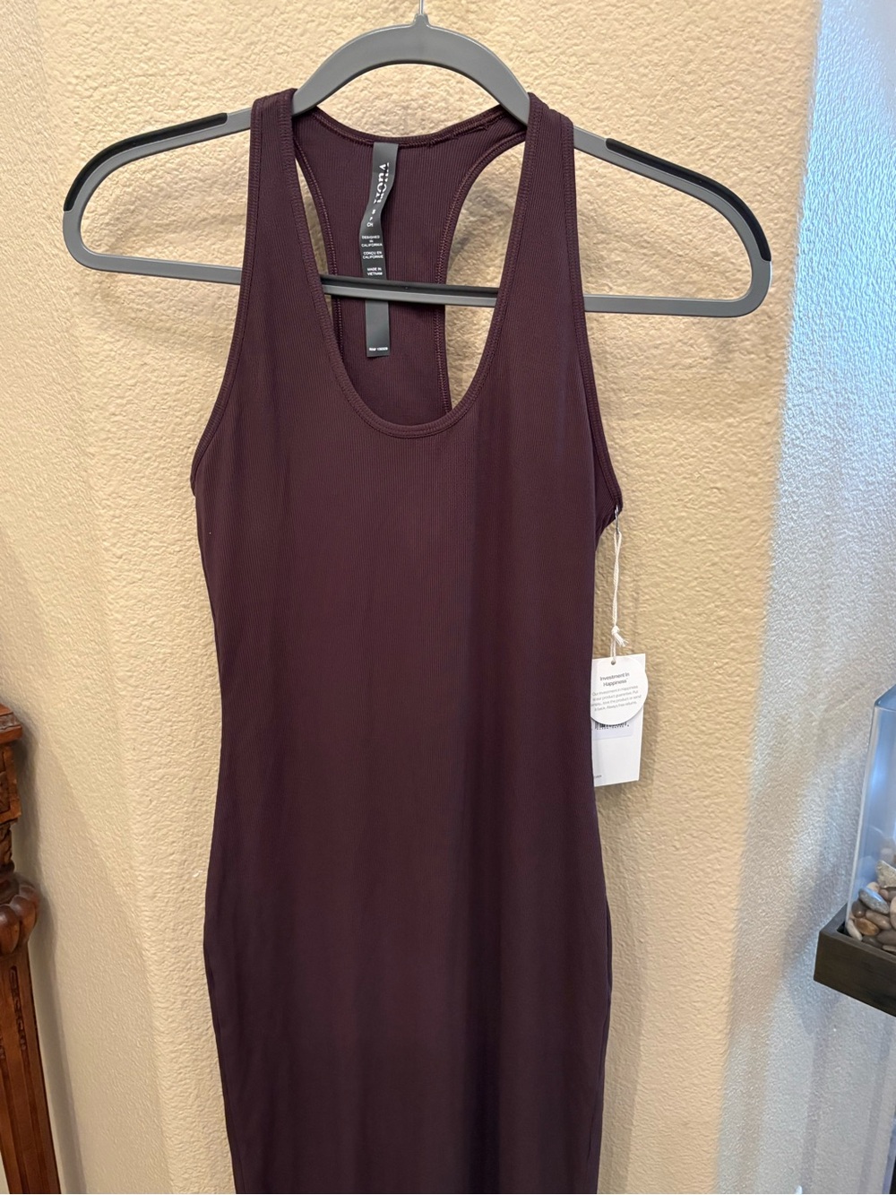NWT~VUORI Women Brown Pose Scoop Sleeveless Rib Racerback Maxi Dress Size Small - Picture 2 of 9